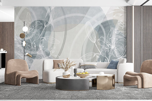 White flowers on a grey background