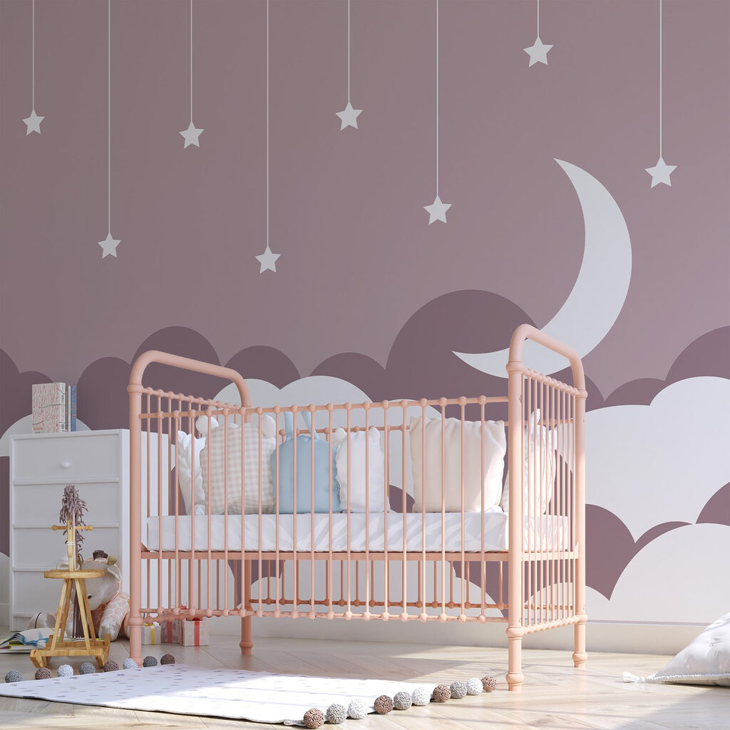 Moon and stars in the sky