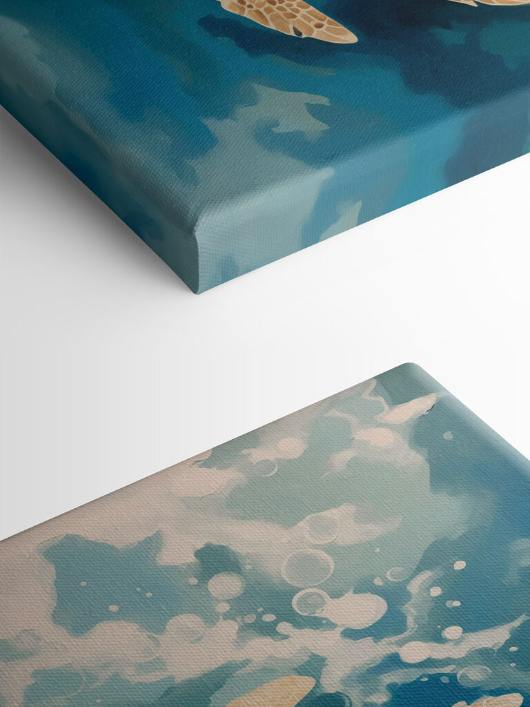 Couple of turtles swimming in water