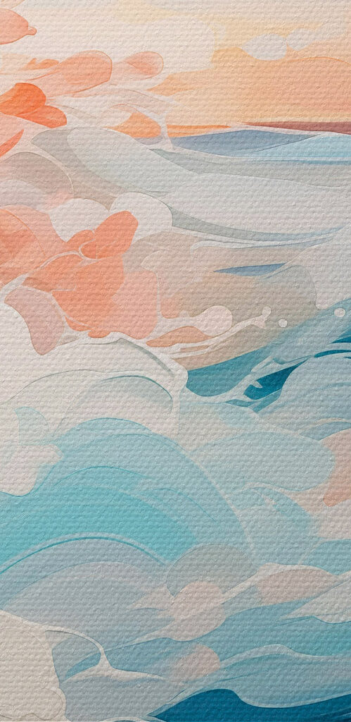 Painting of waves in the ocean