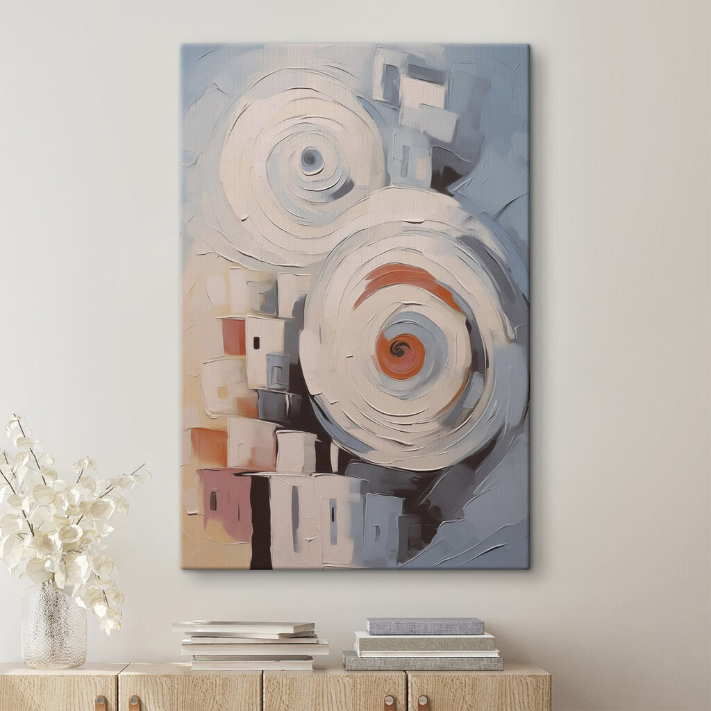 Painting of a spiraling pattern Painting of a spiraling pattern