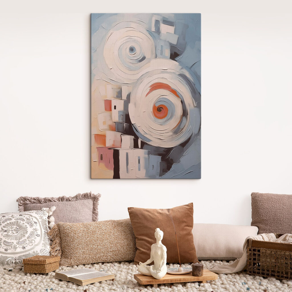 Painting of a spiraling pattern Painting of a spiraling pattern