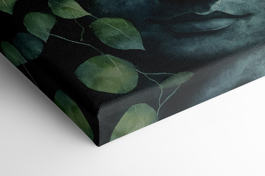 Statue of a person with leaves around it