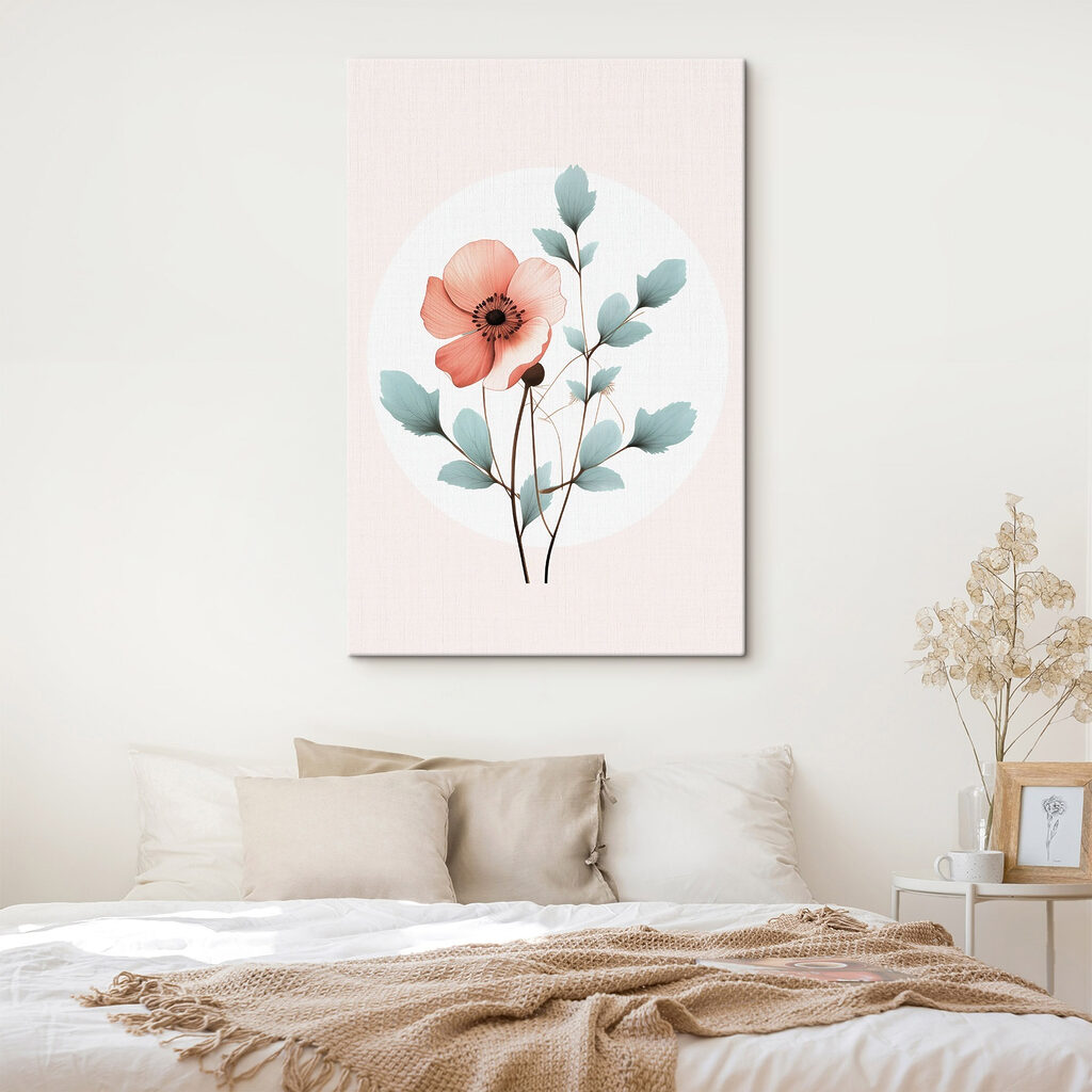 Flower with leaves on a stem Flower with leaves on a stem