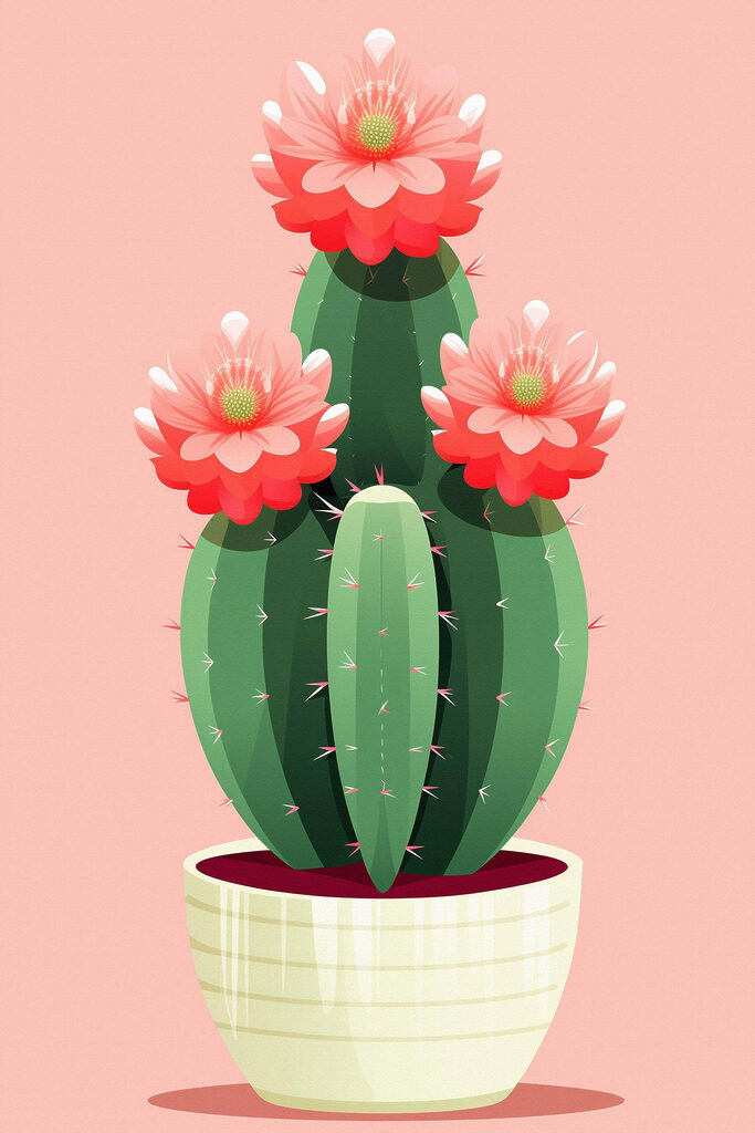 Cactus with pink flowers