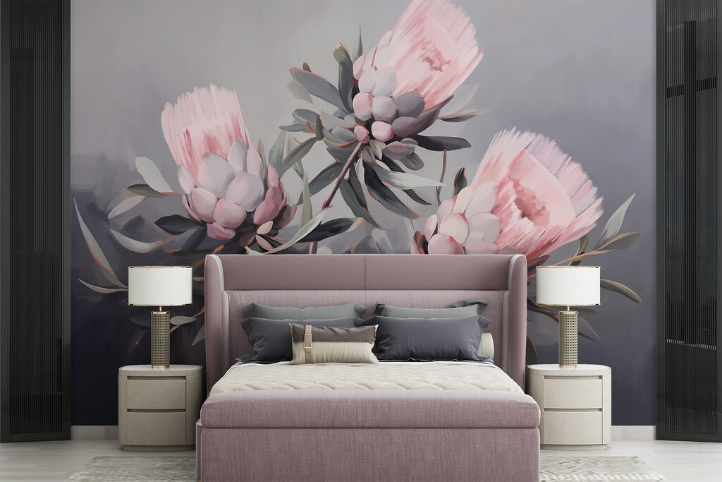 Painting of pink flowers Painting of pink flowers