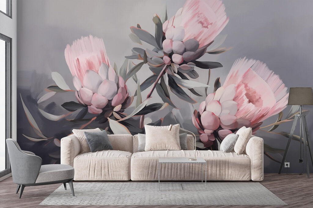 Painting of pink flowers Painting of pink flowers