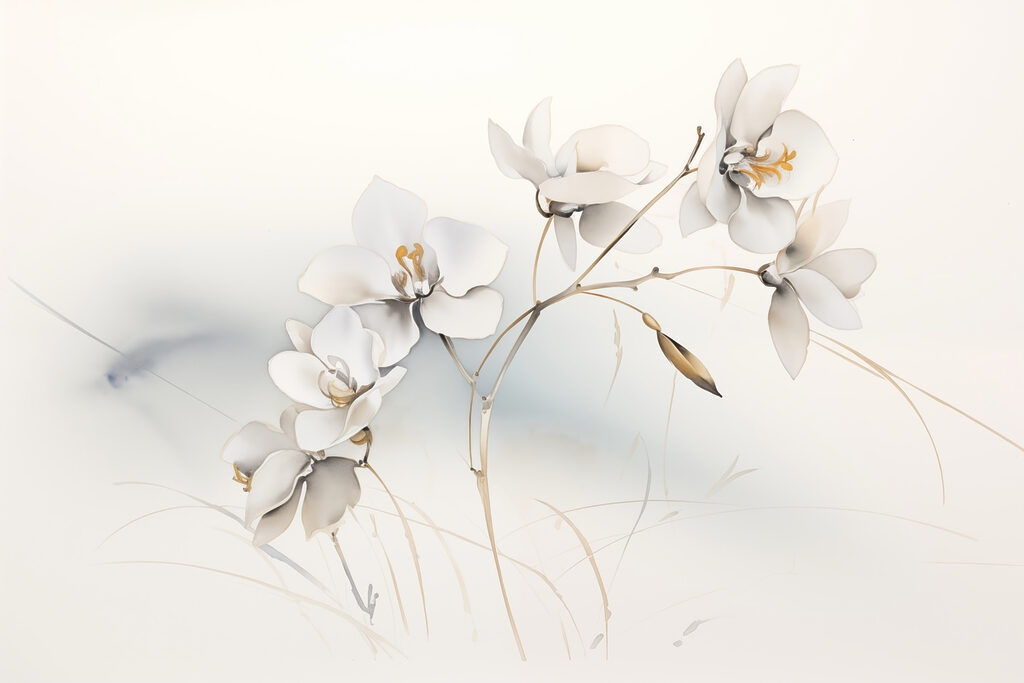 White flowers on a branch