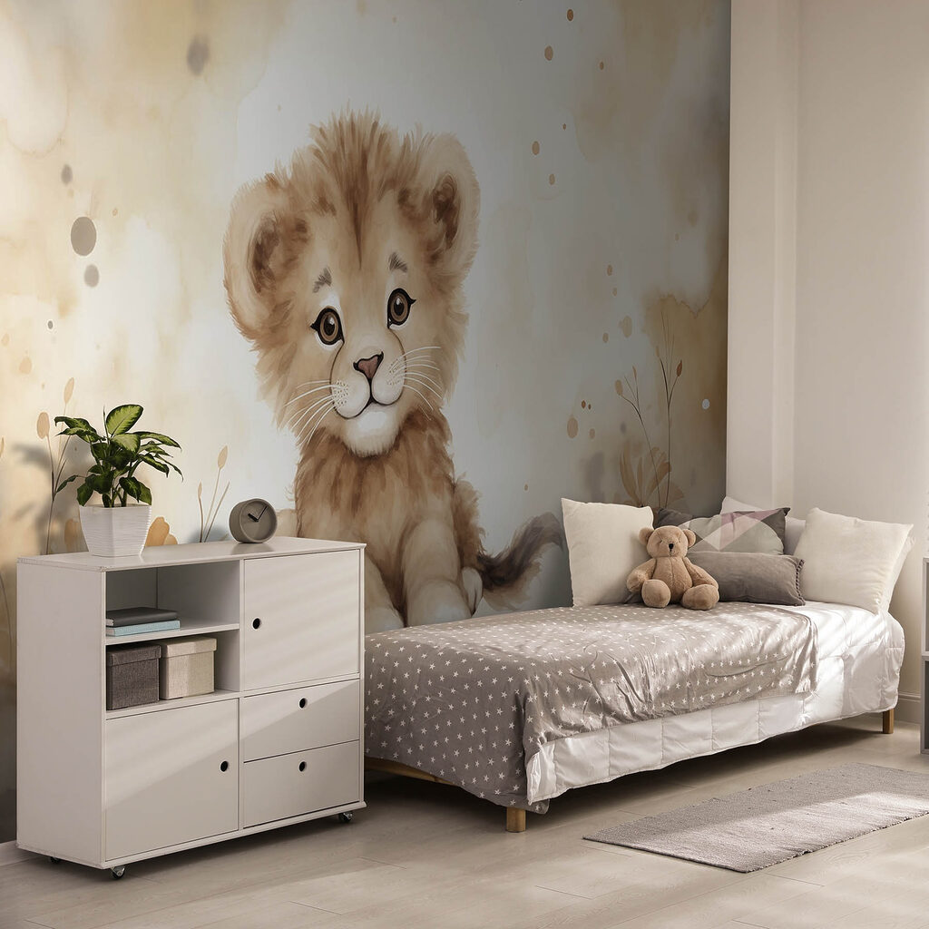 Watercolor of a lion cub Watercolor of a lion cub