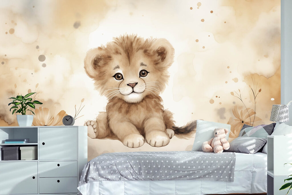 Watercolor of a lion cub Watercolor of a lion cub