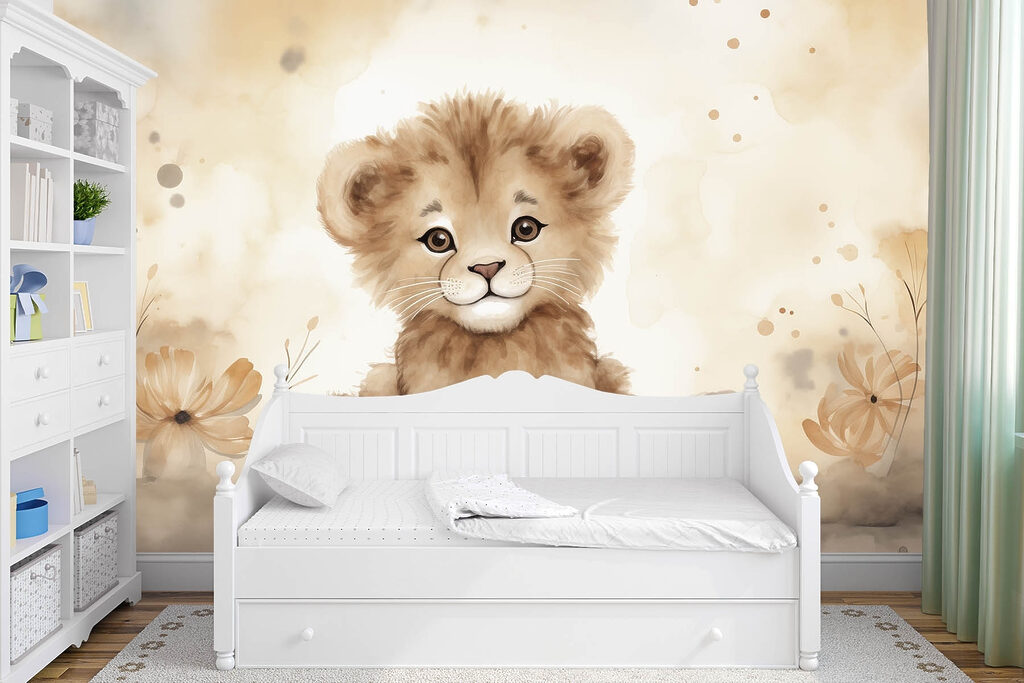 Watercolor of a lion cub Watercolor of a lion cub