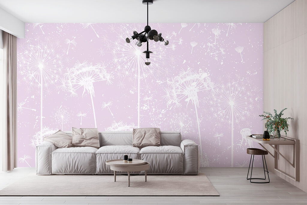 White dandelion flowers