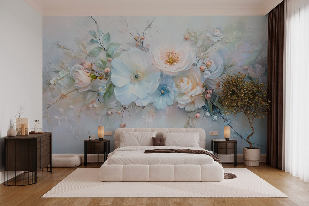 Painting of flowers and leaves Painting of flowers and leaves