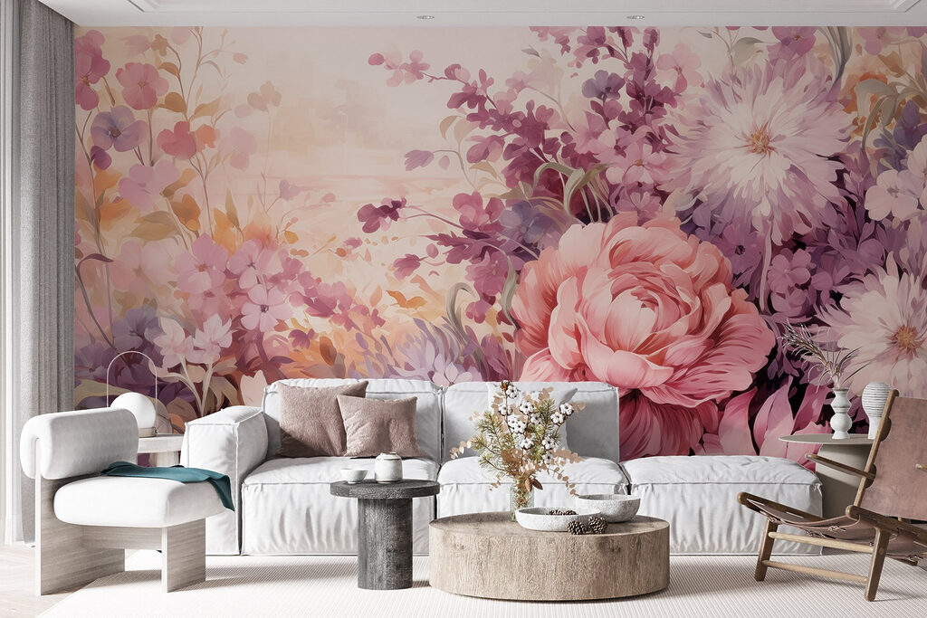 Painting of flowers and leaves Painting of flowers and leaves