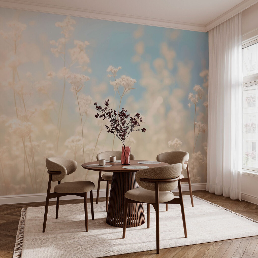 Dreamy flowers in soft sunlight