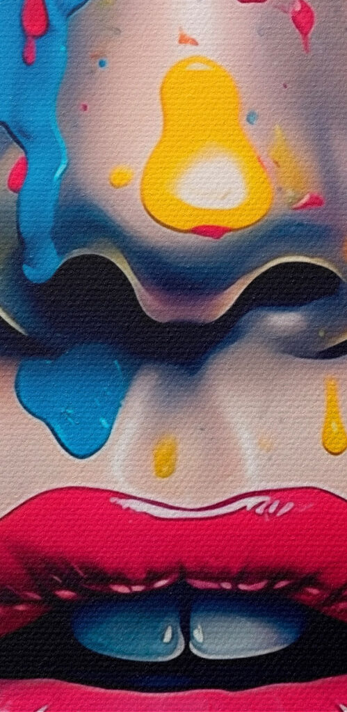 Woman with paint on her face