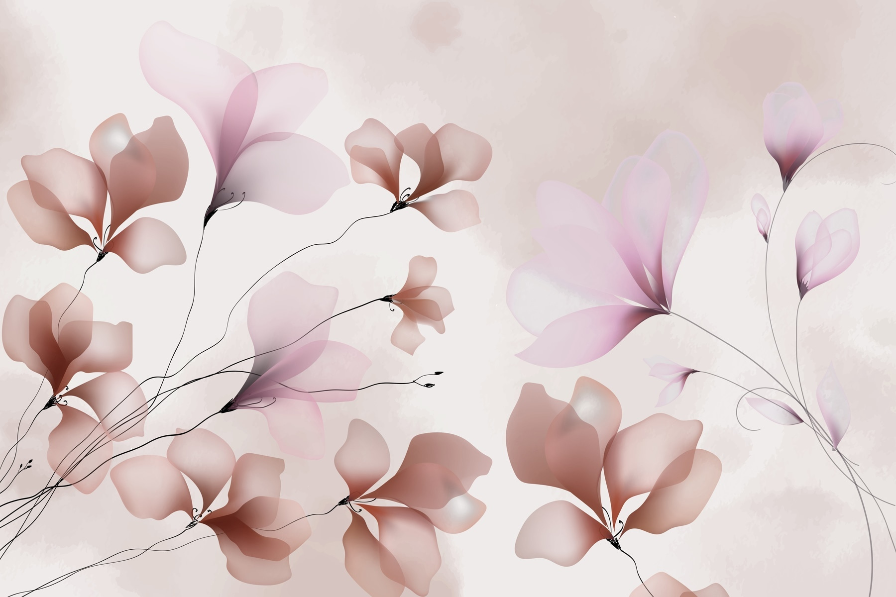 Delicate blooms in soft pastel tones