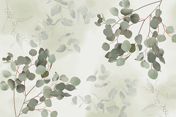 Soft greenery against a gentle backdrop