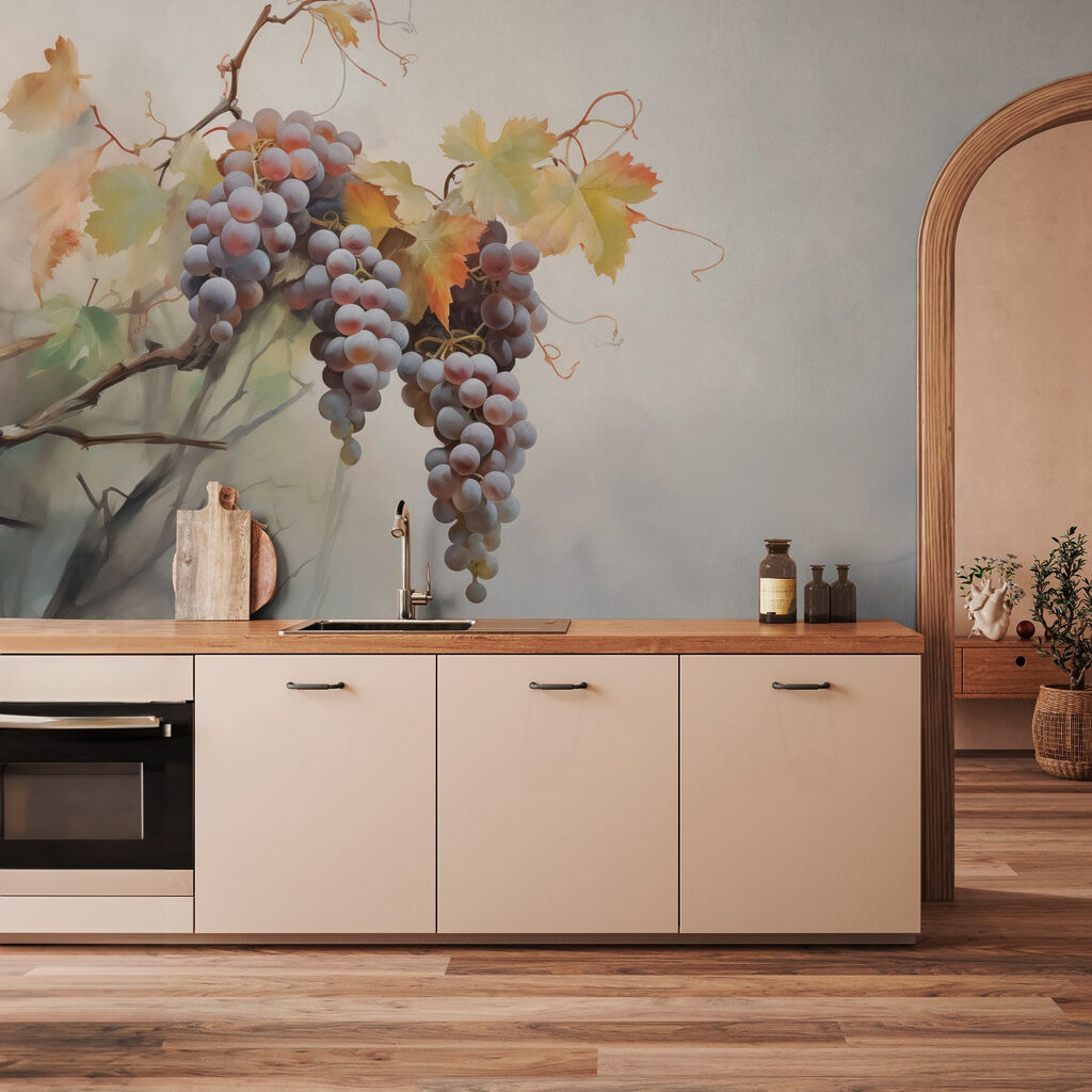 Bunch of grapes on a vine