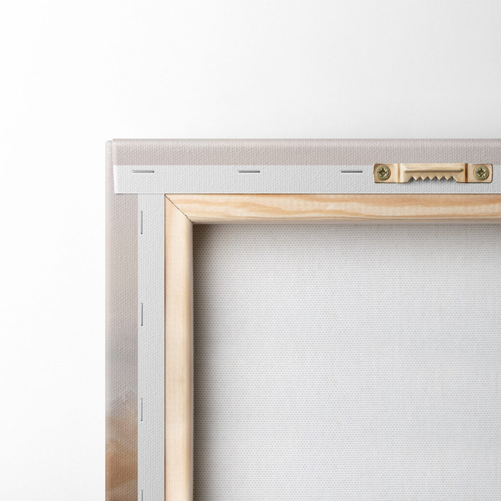 Painting of mountains and fog