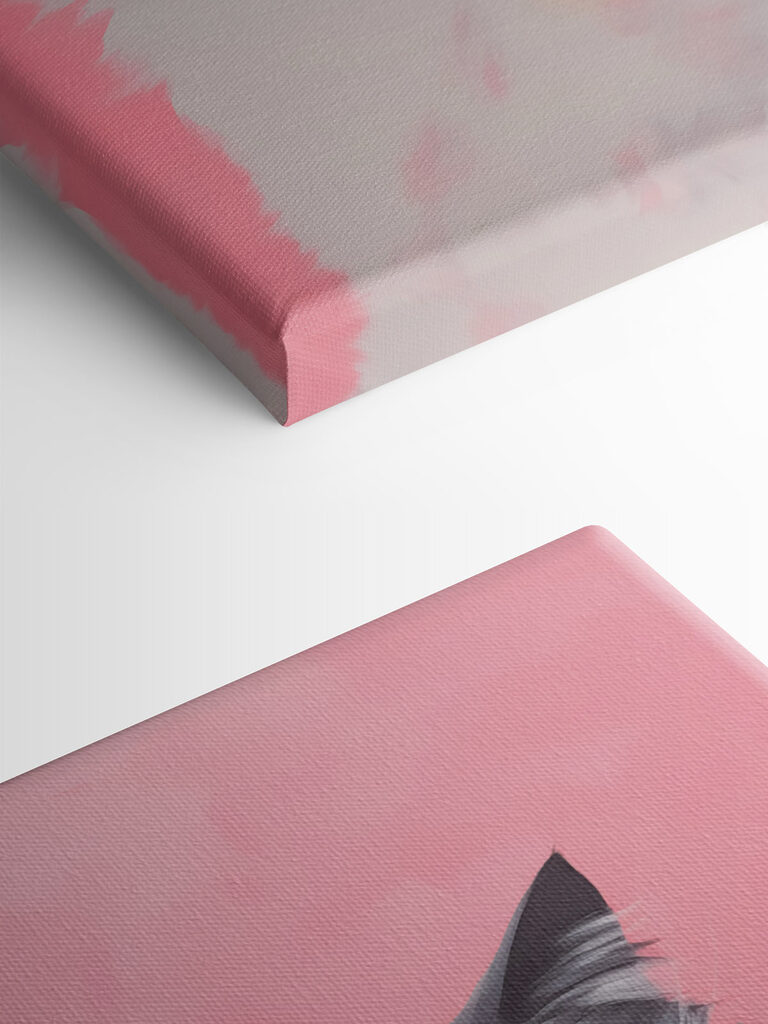 Black and white cat with orange eyes