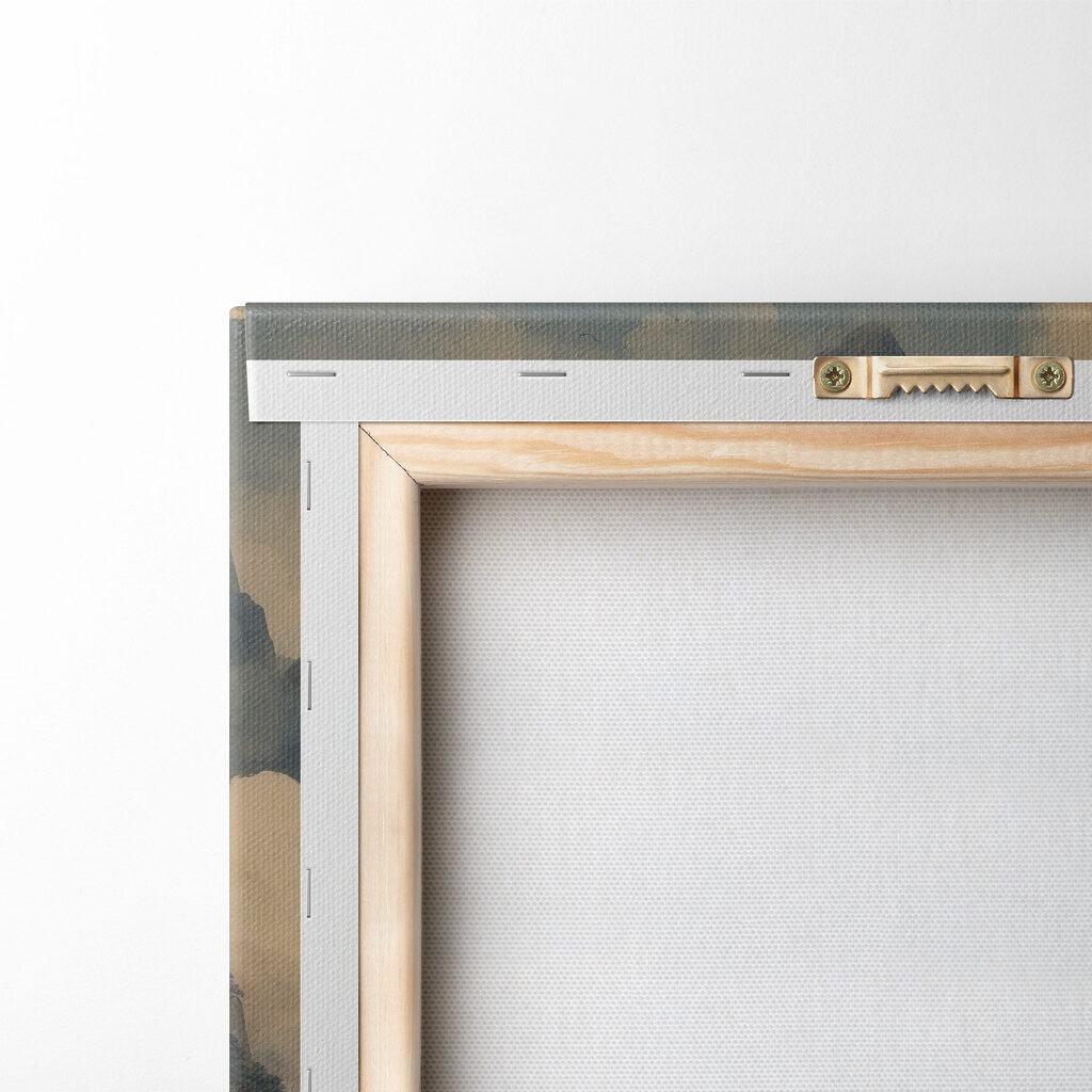 Painting of a temple on a mountain