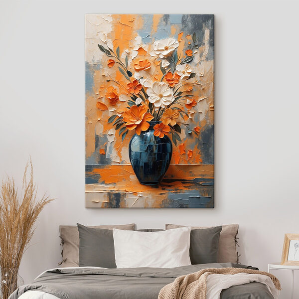 Painting of flowers in a vase Painting of flowers in a vase