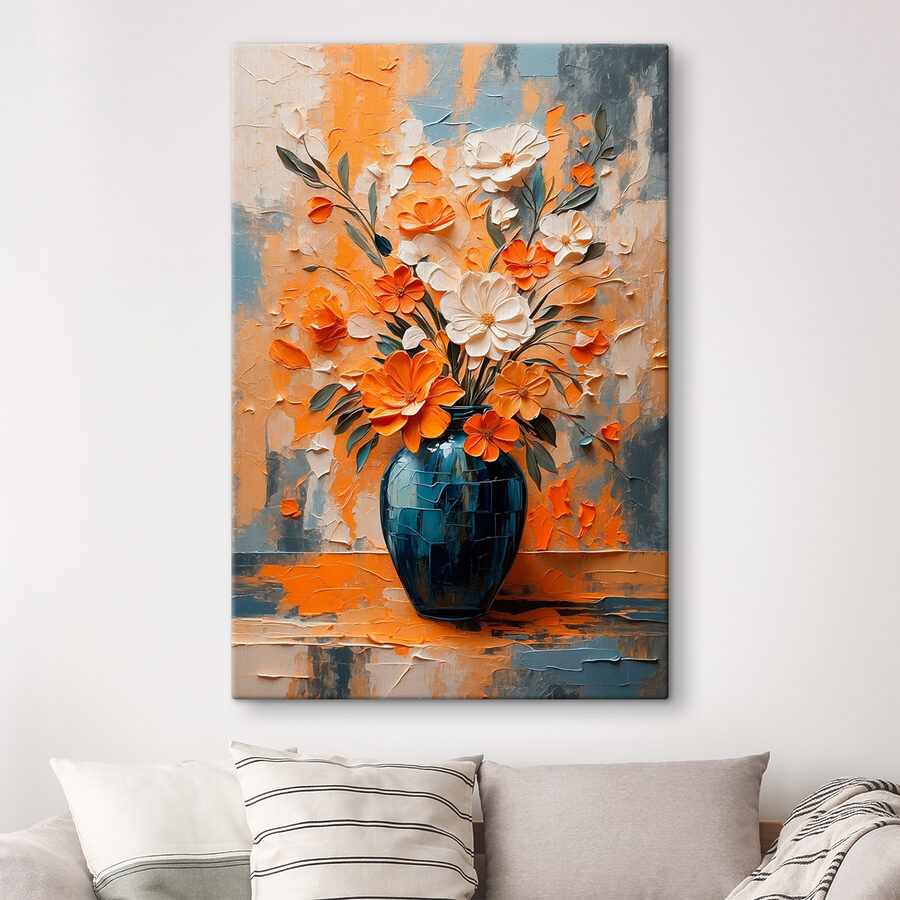 Painting of flowers in a vase Painting of flowers in a vase