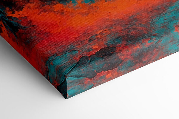 Painting of a forest with orange leaves and a full moon Painting of a forest with orange leaves and a full moon