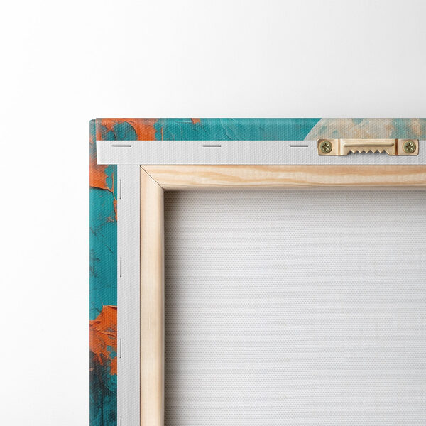 Painting of a forest with orange leaves and a full moon Painting of a forest with orange leaves and a full moon