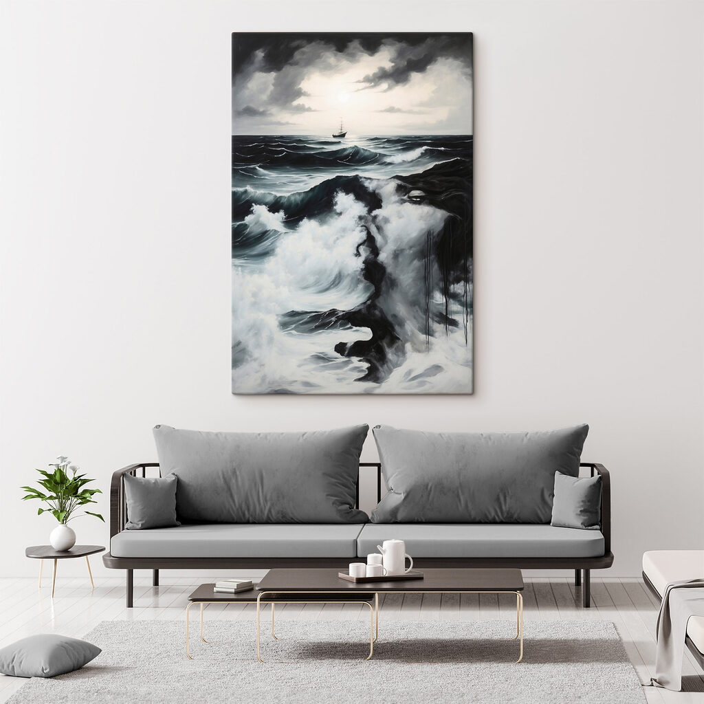 Painting of a ship in the ocean Painting of a ship in the ocean