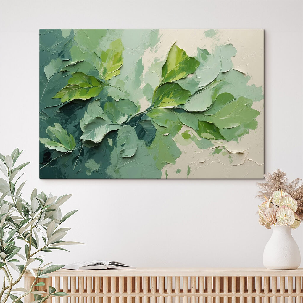 Painting of leaves on a wall Painting of leaves on a wall