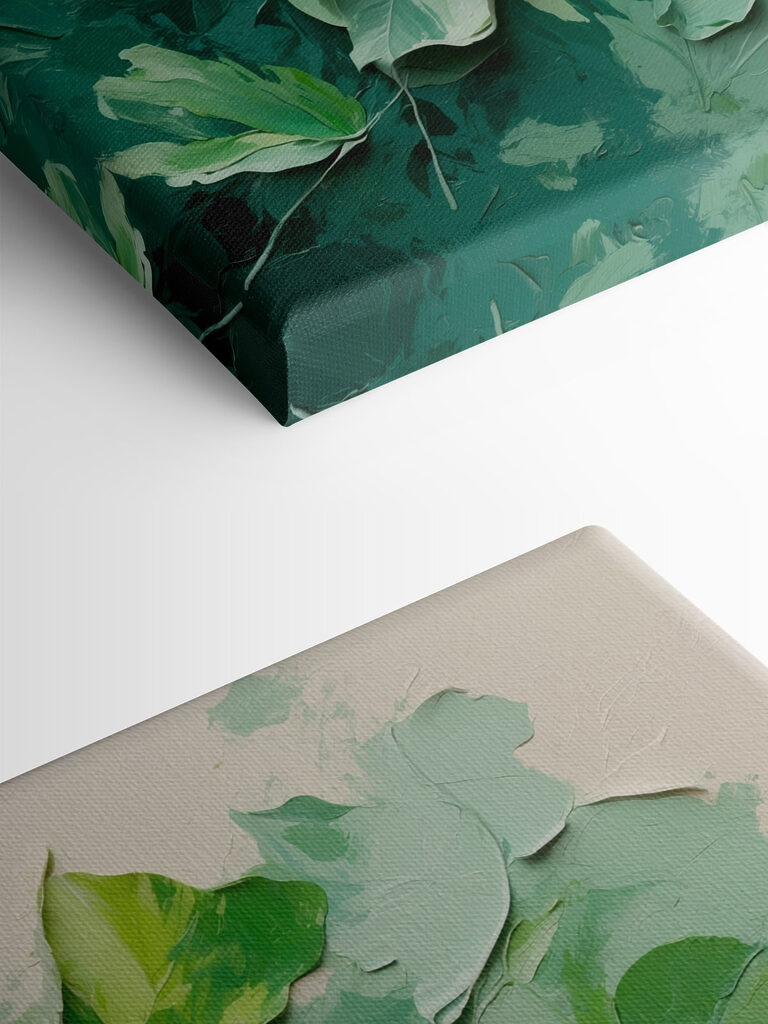 Painting of leaves on a wall Painting of leaves on a wall