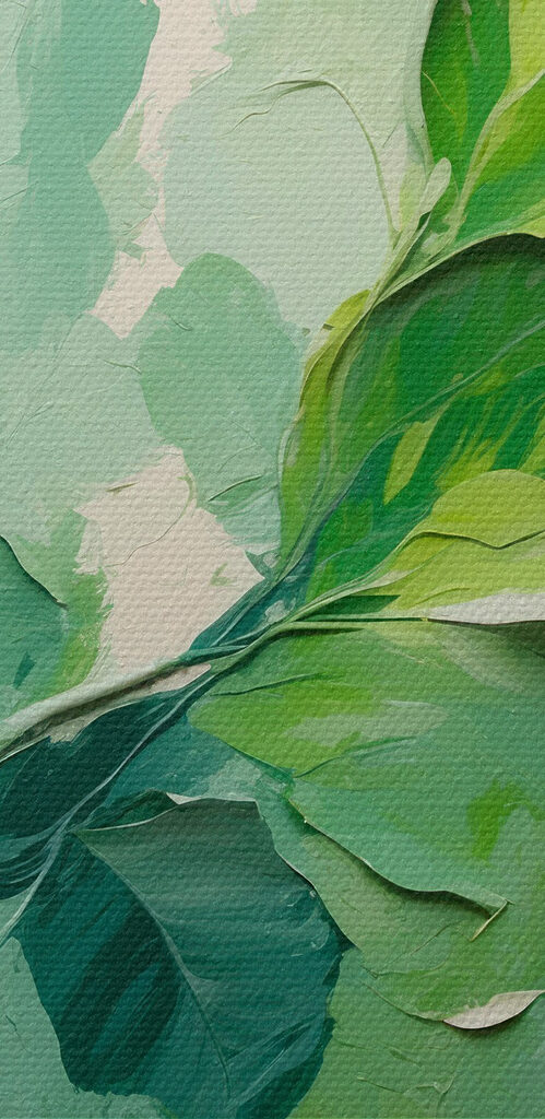 Painting of leaves on a wall Painting of leaves on a wall