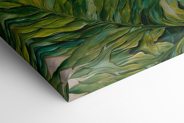 Painting of leaves on a white surface Painting of leaves on a white surface