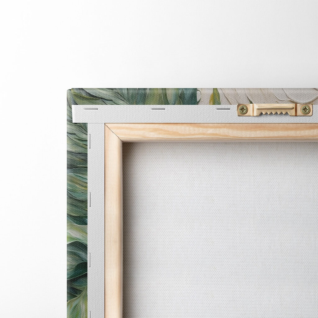 Painting of leaves on a white surface Painting of leaves on a white surface
