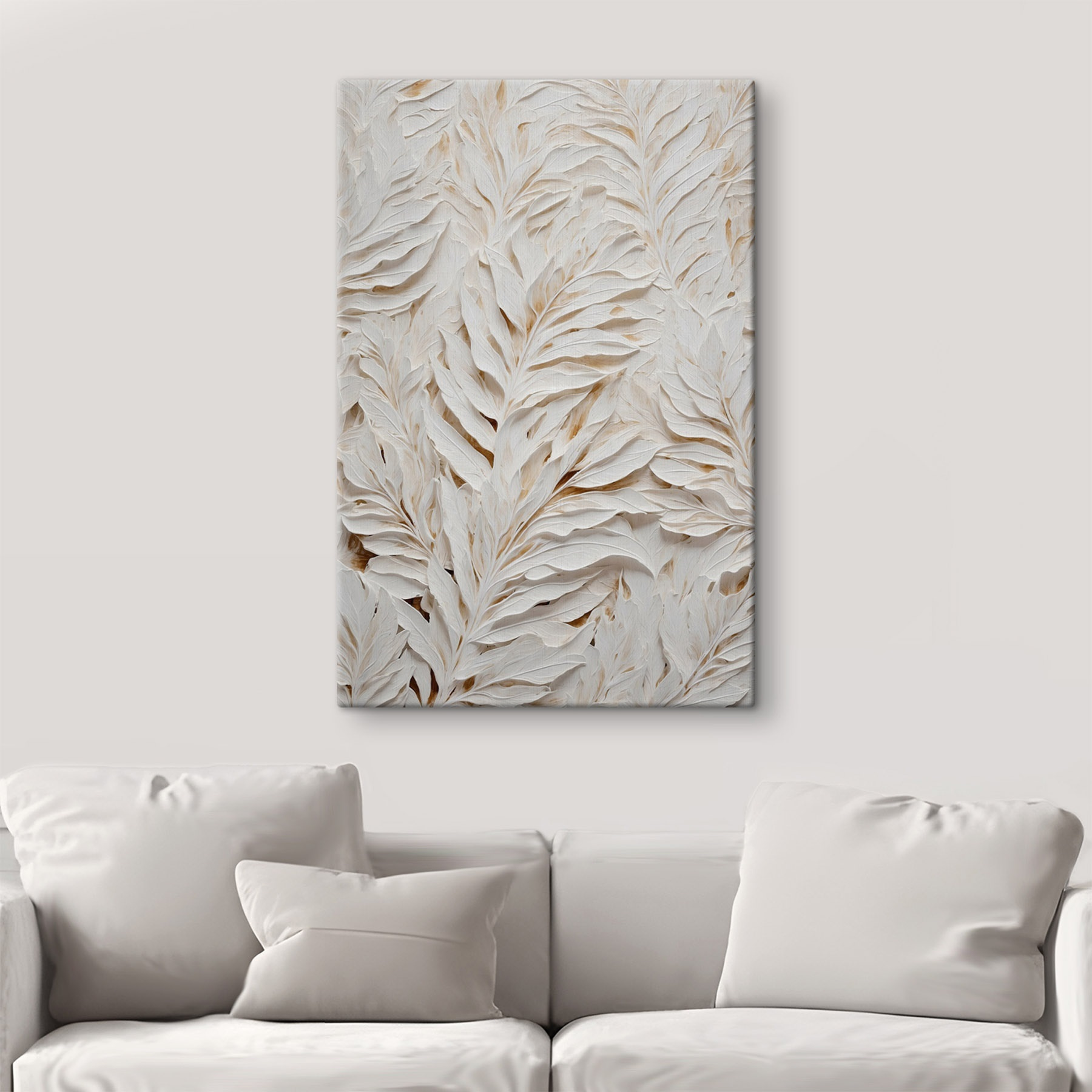 White and brown leaf pattern