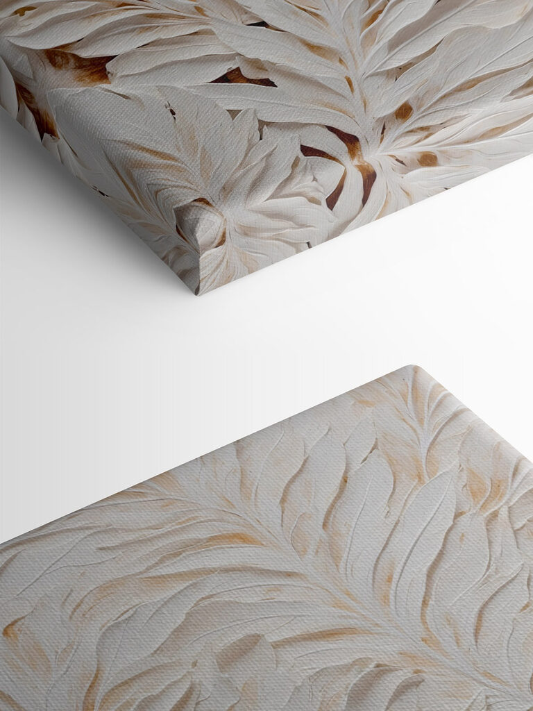 White and brown leaf pattern