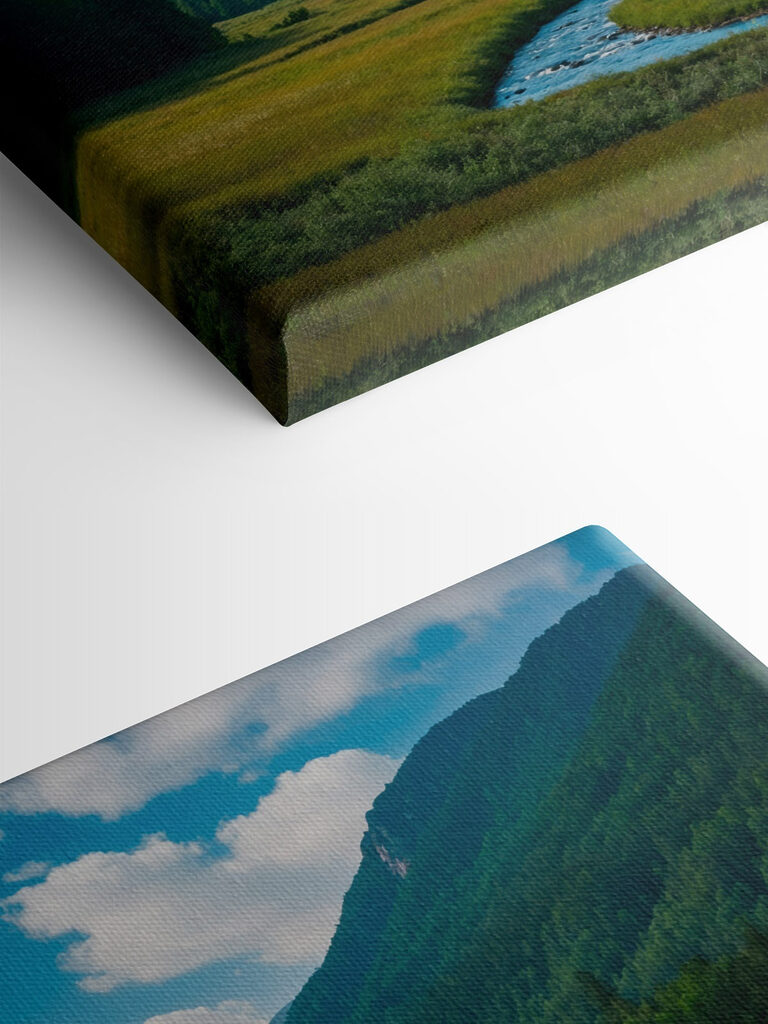 River running through a valley with mountains in the background River running through a valley with mountains in the background