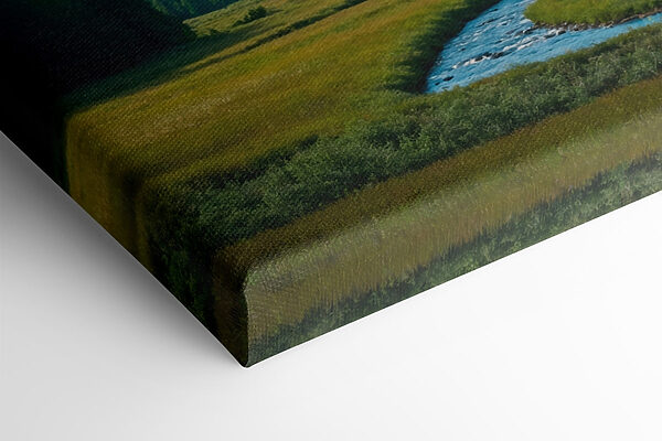 River running through a valley with mountains in the background River running through a valley with mountains in the background