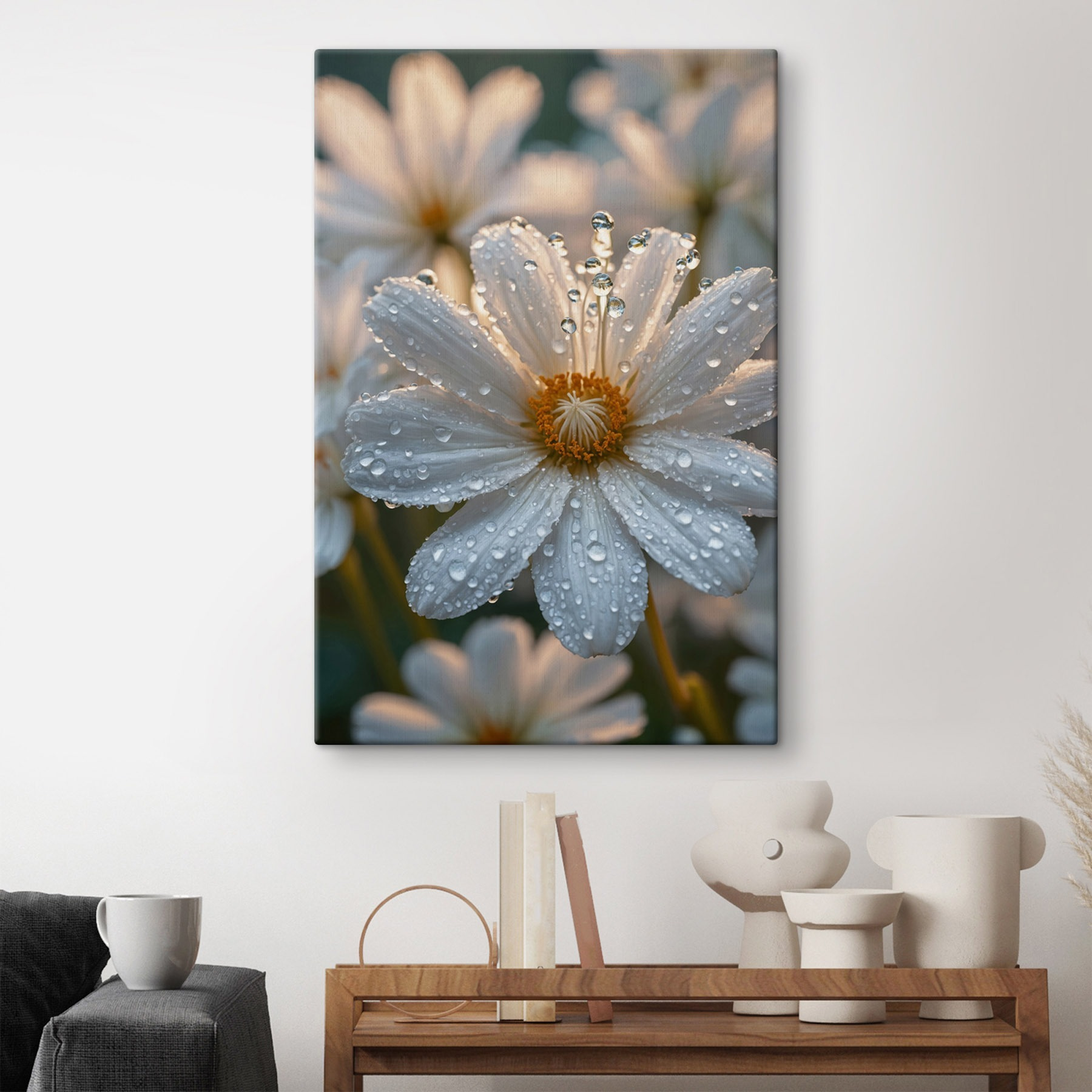 Delicate petals adorned with droplets Delicate petals adorned with droplets