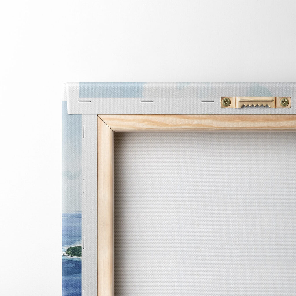 Watercolor painting of a beach and mountains Watercolor painting of a beach and mountains