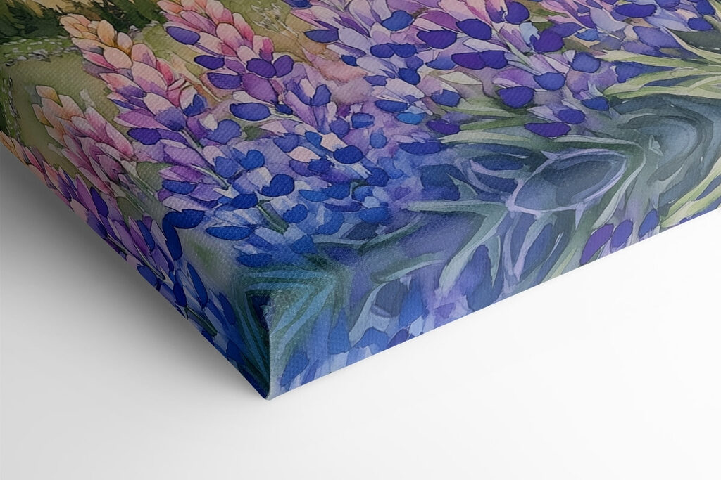 Painting of flowers and mountains Painting of flowers and mountains