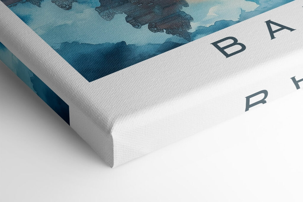 Watercolor painting of a temple with a mountain in the background