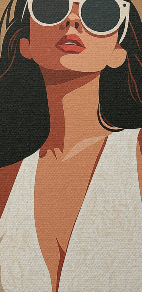 Woman wearing a white dress and hat