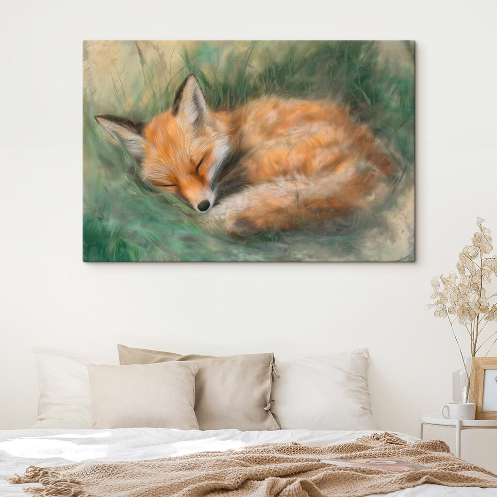 Fox sleeping in the grass Fox sleeping in the grass