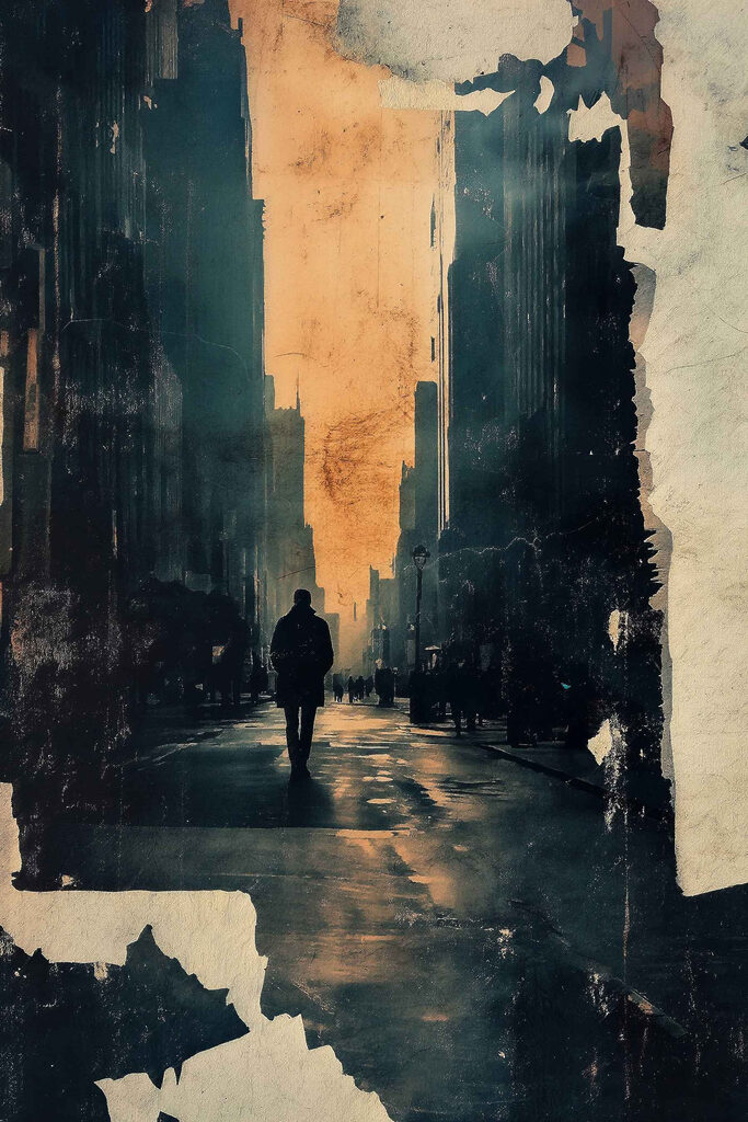 Person walking on a street Person walking on a street