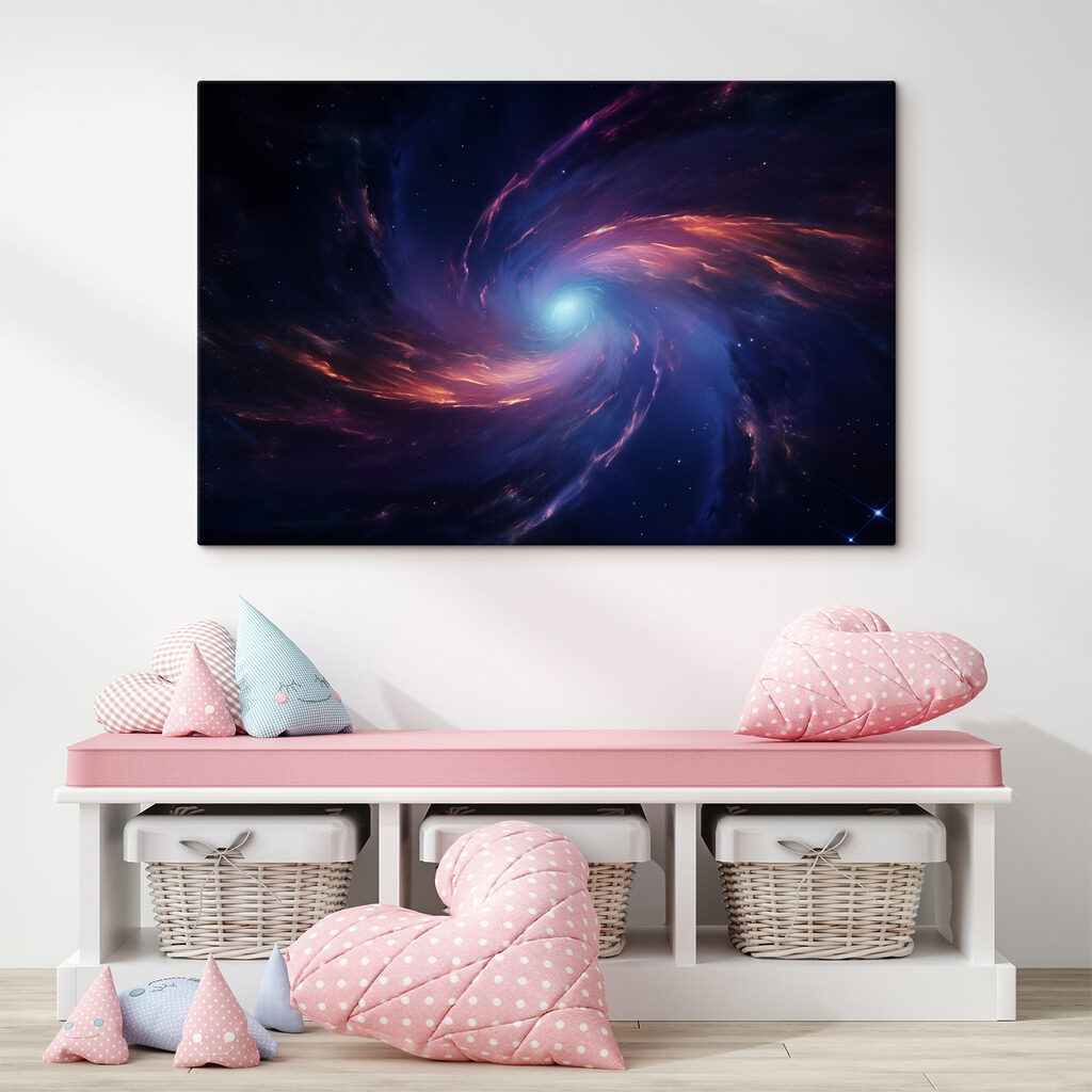 Colorful swirl of light in space