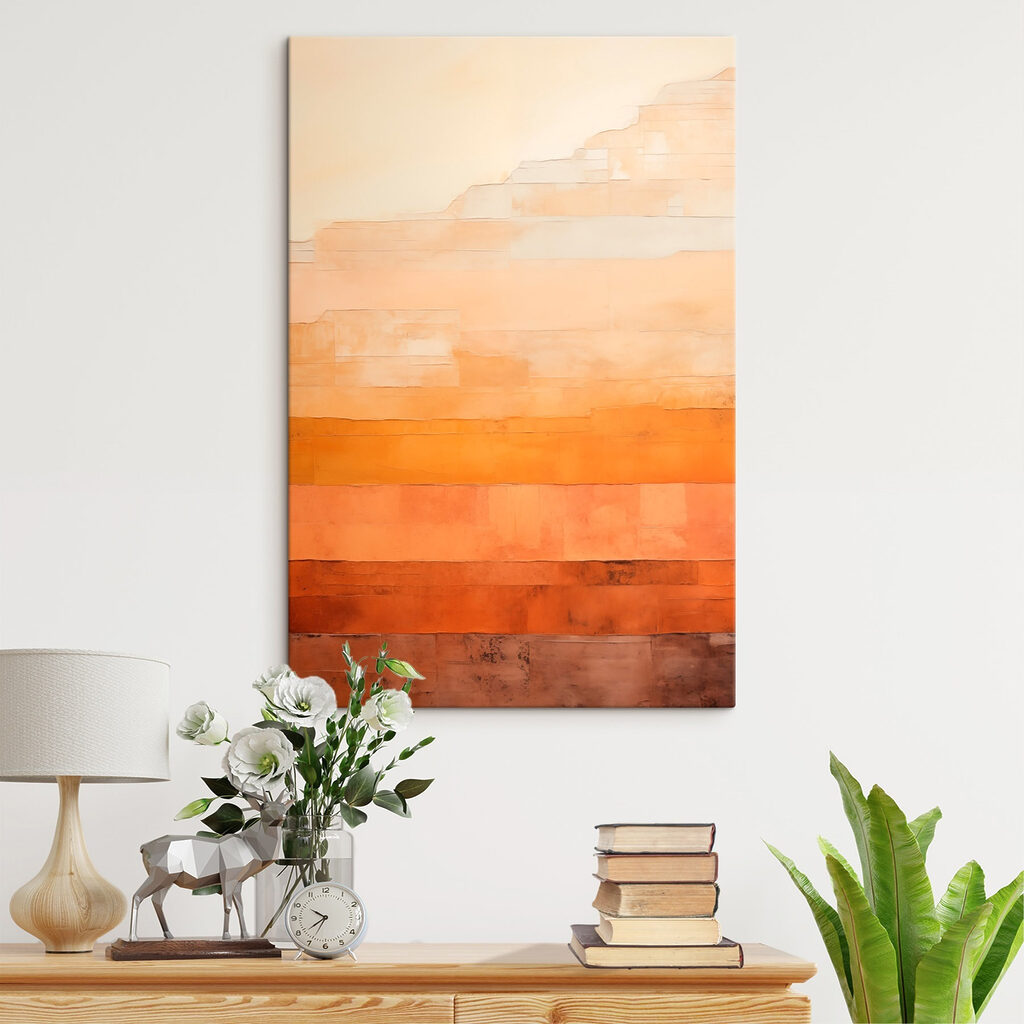 Wall with orange and white stripes Wall with orange and white stripes