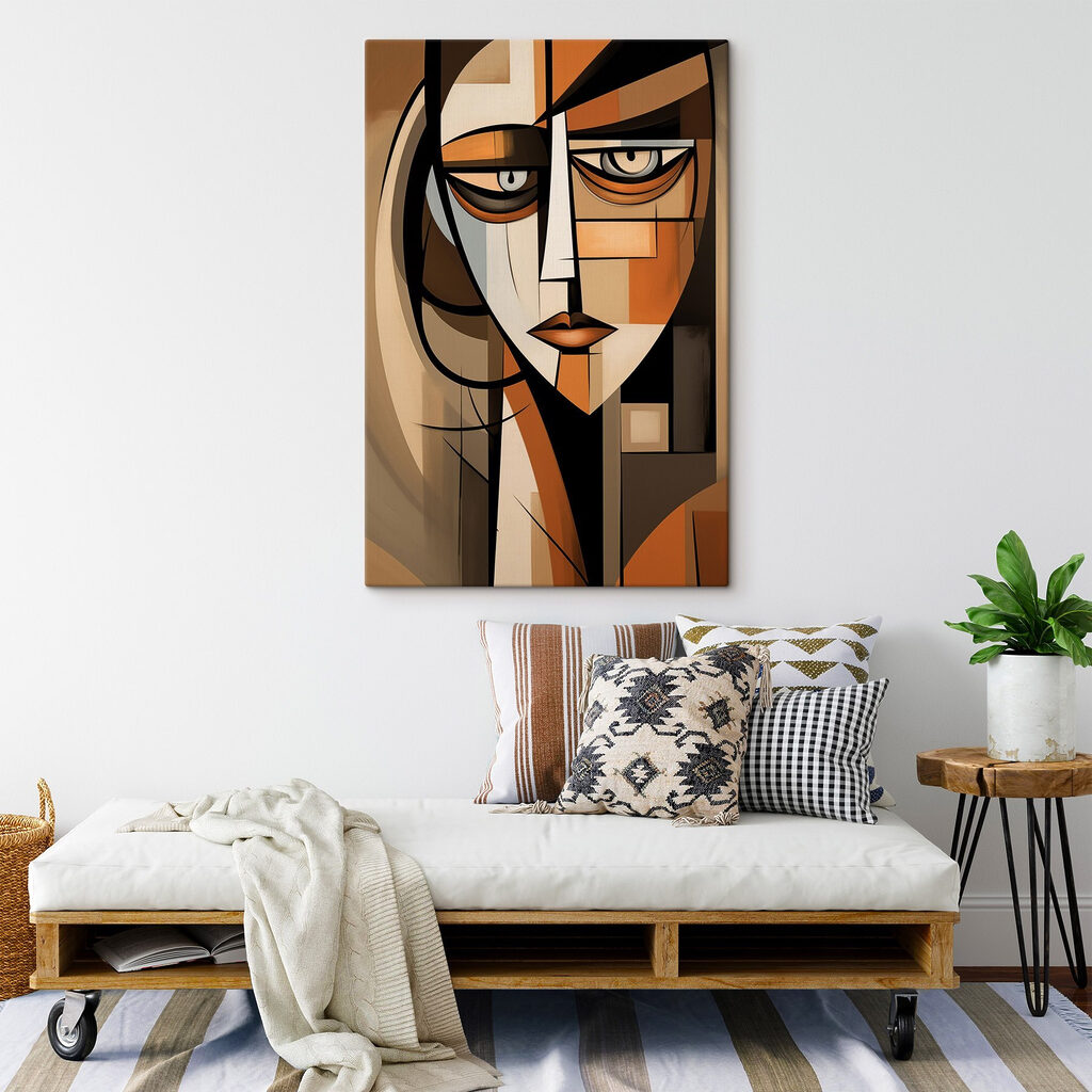 Painting of a woman's face Painting of a woman's face